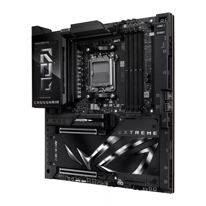 Motininė plokštė ASUS ROG CROSSHAIR X870E EXTREME — AMD X870E, Socket AM5, Extended ATX, DDR5, 4 DIMM, Wi‑Fi 7, 5 Gb LAN, 5x M.2