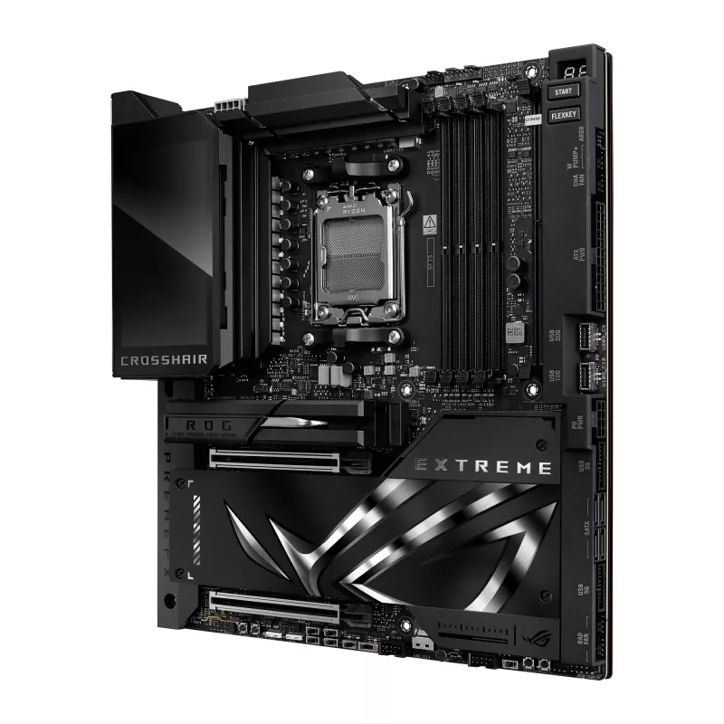 Motininė plokštė ASUS ROG CROSSHAIR X870E EXTREME — AMD X870E, Socket AM5, Extended ATX, DDR5, 4 DIMM, Wi‑Fi 7, 5 Gb LAN, 5x M.2