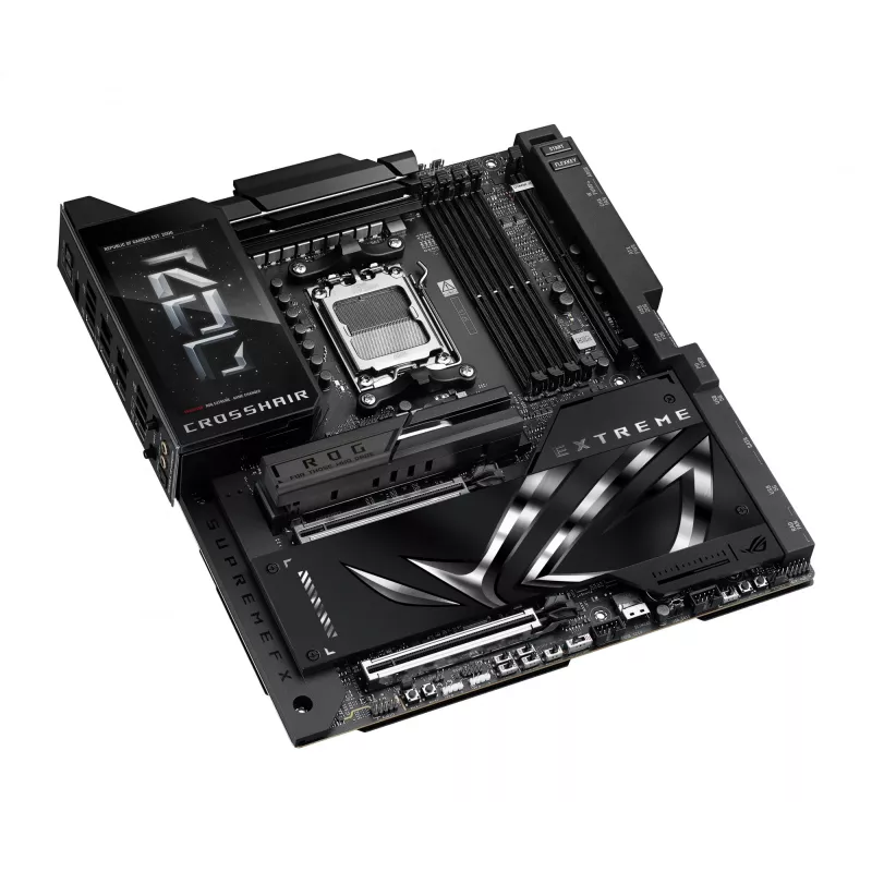 Motininė plokštė ASUS ROG CROSSHAIR X870E EXTREME — AMD X870E, Socket AM5, Extended ATX, DDR5, 4 DIMM, Wi‑Fi 7, 5 Gb LAN, 5x M.2