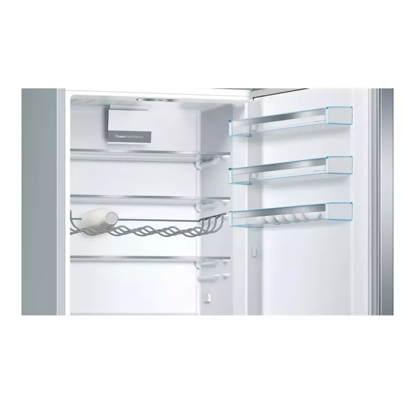 Šaldytuvas-šaldiklis Bosch Serie 6 KGE49AICA, laisvai pastatomas, nerūdijantis plienas, 419 L (302 L šaldytuvas / 117 L šaldiklis), aukštis 2010 mm