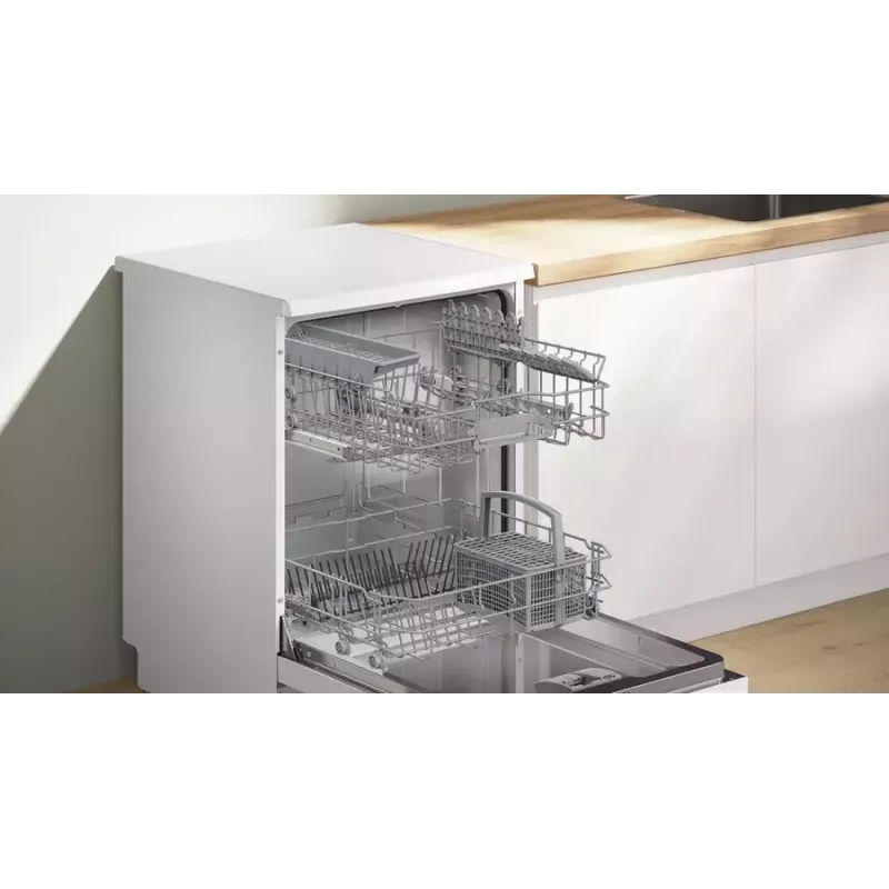 Laisvai pastatoma indaplovė Bosch Serie 2 SMS2ITW09E — 13 komplektų, 46 dB, 60 cm, džiovinimas šilumokaičiu