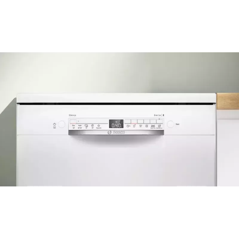 Laisvai pastatoma indaplovė Bosch Serie 2 SMS2ITW09E — 13 komplektų, 46 dB, 60 cm, džiovinimas šilumokaičiu