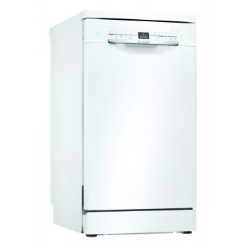 Laisvai pastatoma siaura indaplovė Bosch SPS40E22EU, 45 cm, 9 komplektų, 5 programų, 48 dB, balta
