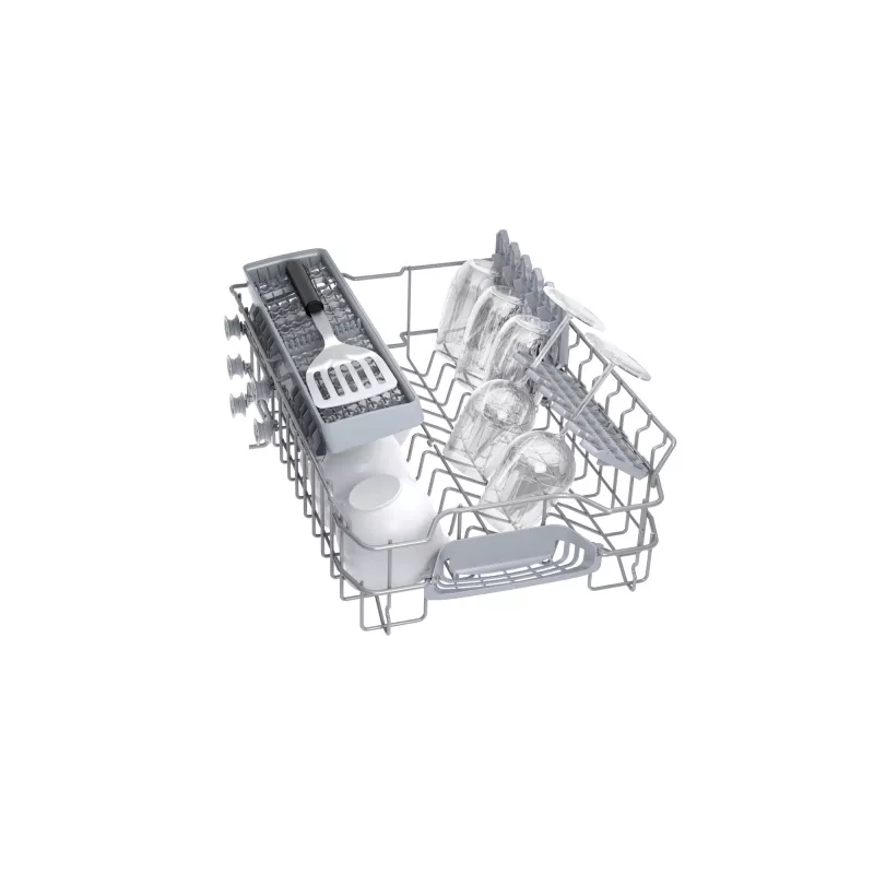 Laisvai pastatoma siaura indaplovė Bosch SPS40E22EU, 45 cm, 9 komplektų, 5 programų, 48 dB, balta