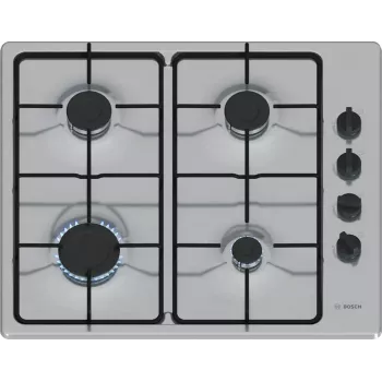 Bosch Serie 2 PBP6B5K80 dujinė kaitlentė, nerūdijantis plienas, įmontuojama, 60 cm, 4 zonos