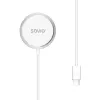 Belaidis indukcinis kroviklis SAVIO LA-11, Qi 1.2, 15 W, baltas, 55×55×5 mm