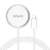 Belaidis indukcinis kroviklis SAVIO LA-11, Qi 1.2, 15 W, baltas, 55×55×5 mm