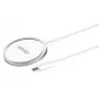 Belaidis indukcinis kroviklis SAVIO LA-11, Qi 1.2, 15 W, baltas, 55×55×5 mm