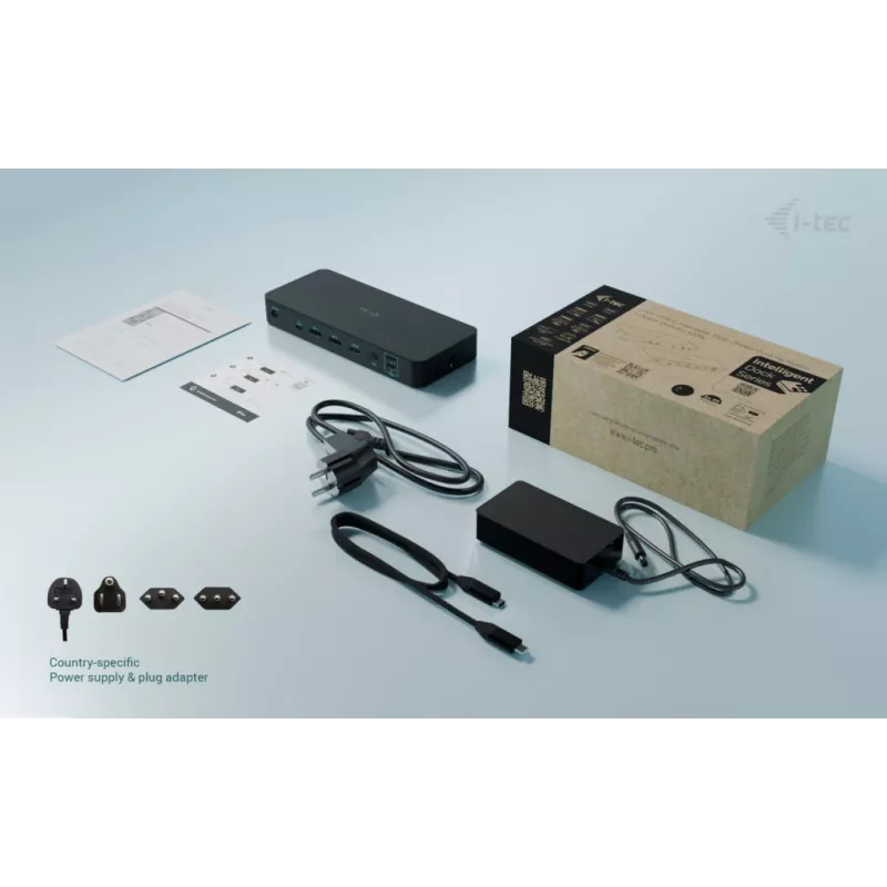 i-tec USB-C išmanusis dokas trims monitoriams + 100 W maitinimas