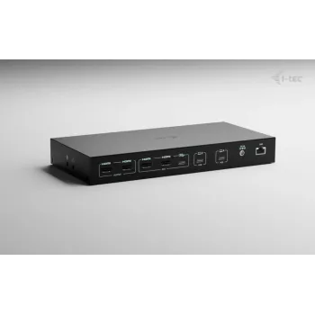 ITEC i-tec USB-C KVM Dock PRO trijų pagrindinių įrenginių, dvigubas vaizdas, 2x Power Delivery (iki 92 W), USB 3.2, 10 Gbps, Gigabit Ethernet