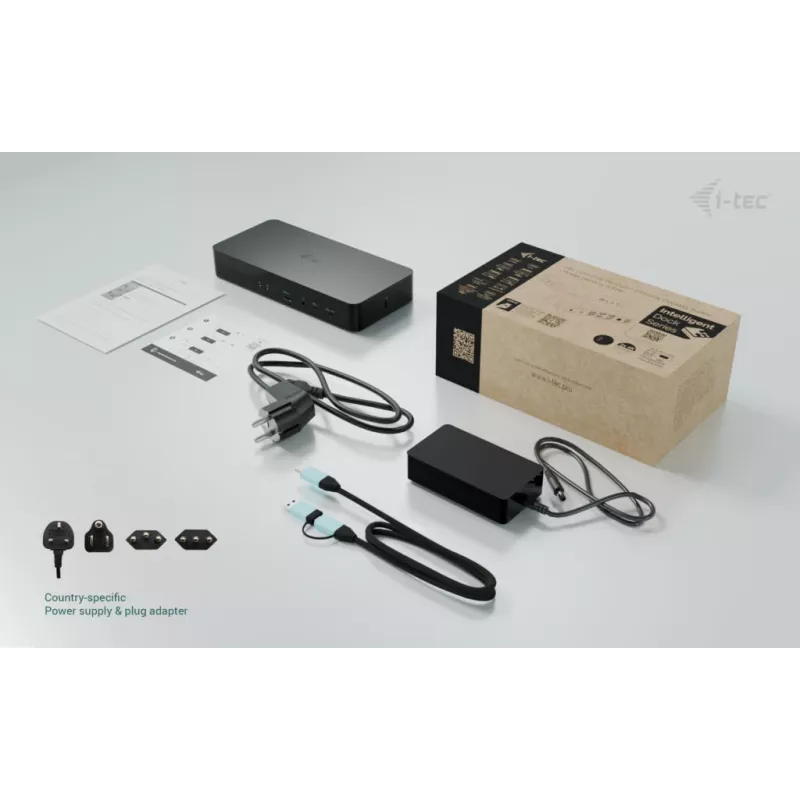 Docking stotelė i-tec CAINTGDUAL4KDOCPD Dual Display Power Delivery 100W