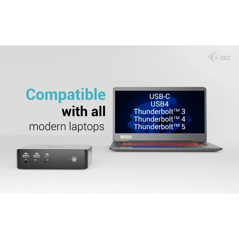 i-tec Thunderbolt5 Quattro Display Docking stotelė, 5x USB, 2,5 GLAN + Power Delivery 140W