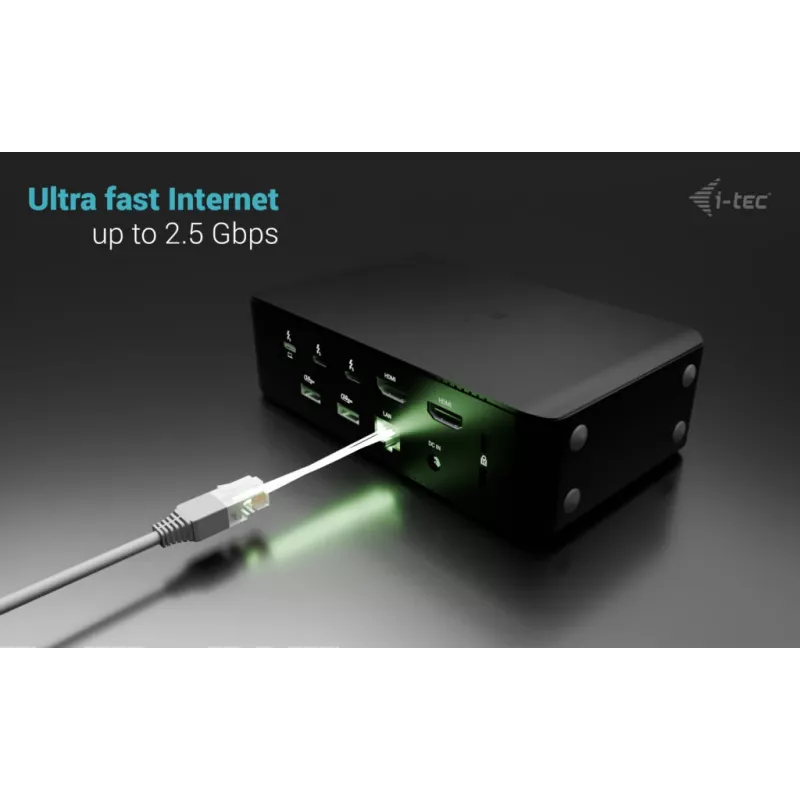 i-tec Thunderbolt5 Quattro Display Docking stotelė, 5x USB, 2,5 GLAN + Power Delivery 140W