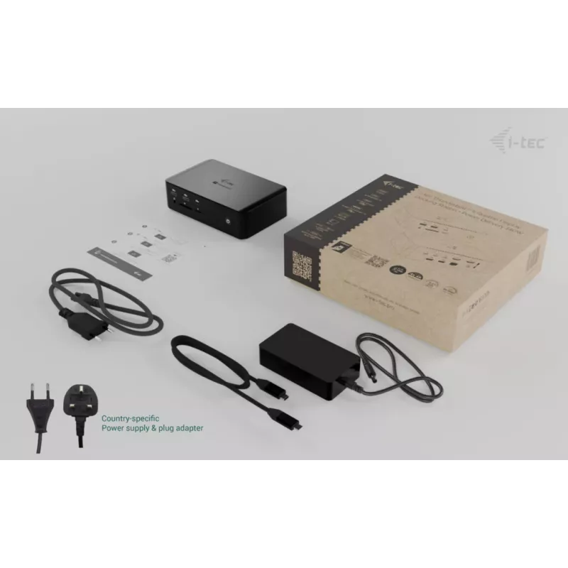 i-tec Thunderbolt5 Quattro Display Docking stotelė, 5x USB, 2,5 GLAN + Power Delivery 140W