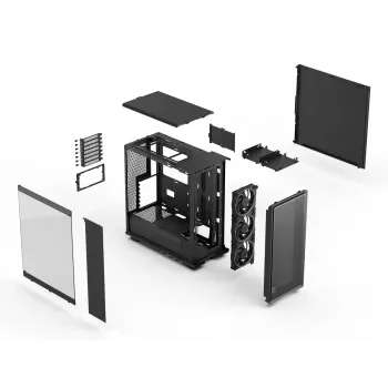 PC korpusas Fractal Design Epoch Black TG RGB Light Tint Midi Tower Juodas