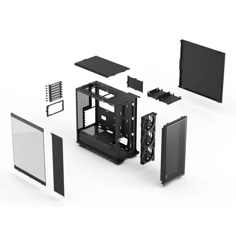 PC korpusas Fractal Design Epoch Black TG RGB Light Tint Midi Tower Juodas