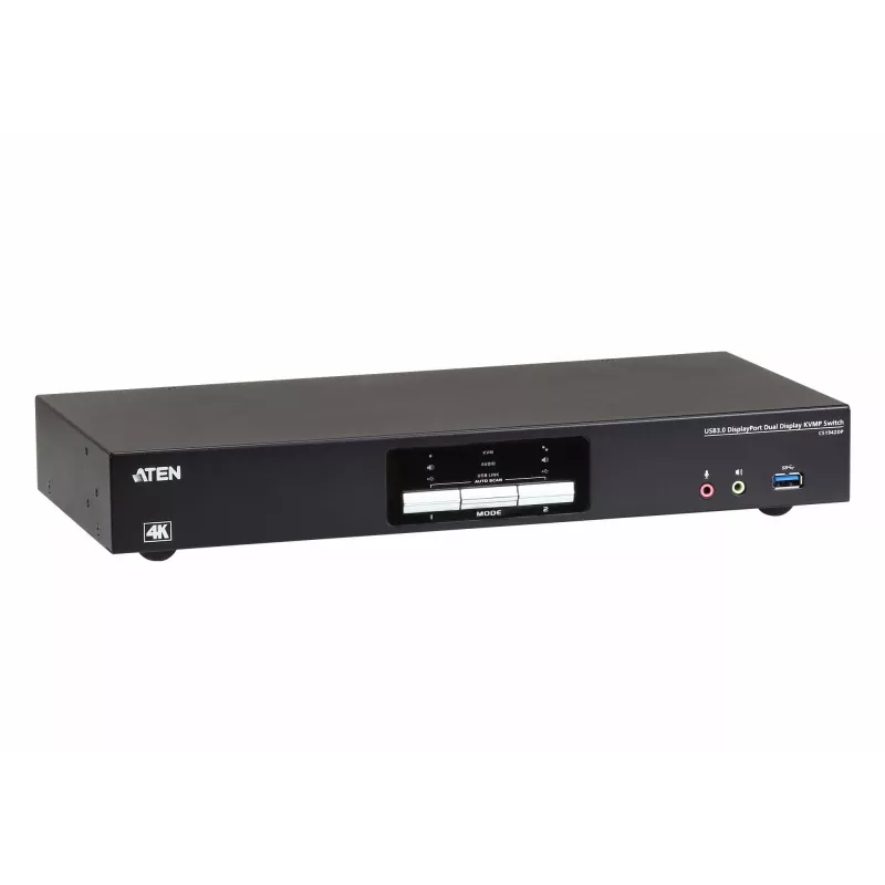ATEN CS1942DP-AT-G 2 prievadų USB 3.0 DisplayPort dviejų monitorių KVMP jungiklis