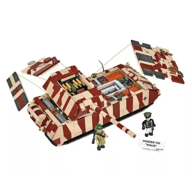 Cobi konstravimo blokeliai Panzer VIII Maus modelio rinkinys 1:35 COBI-3138, detali karinės transporto priemonės replika