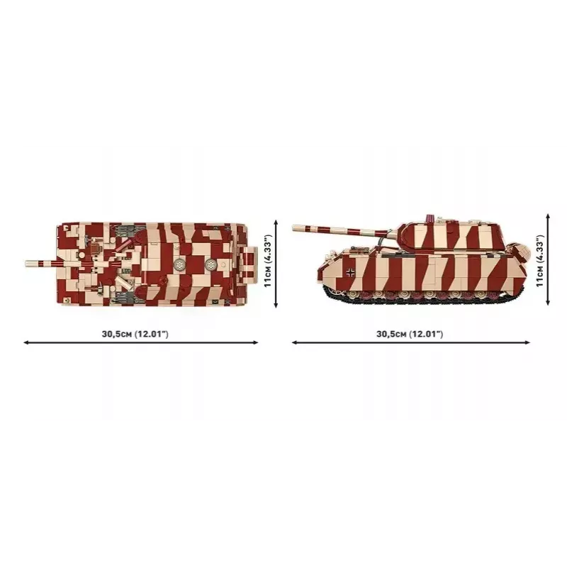 Cobi konstravimo blokeliai Panzer VIII Maus modelio rinkinys 1:35 COBI-3138, detali karinės transporto priemonės replika