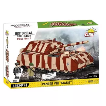 Cobi konstravimo blokeliai Panzer VIII Maus modelio rinkinys 1:35 COBI-3138, detali karinės transporto priemonės replika