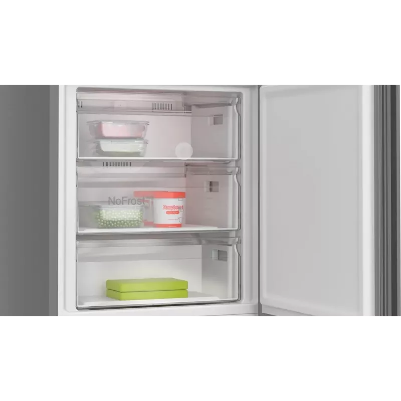 Šaldytuvas-šaldiklis Bosch Serie 4 KGN49OCAF, laisvai pastatomas, 440 L bendras, antracito spalvos, No Frost
