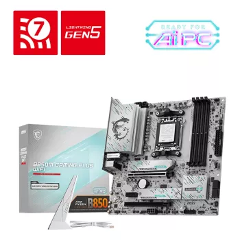 Motininė plokštė MSI B850M GAMING PLUS WIFI – AMD B850, Socket AM5, micro ATX, DDR5, 4x DIMM, 3x M.2, Wi‑Fi 7, 5Gb LAN
