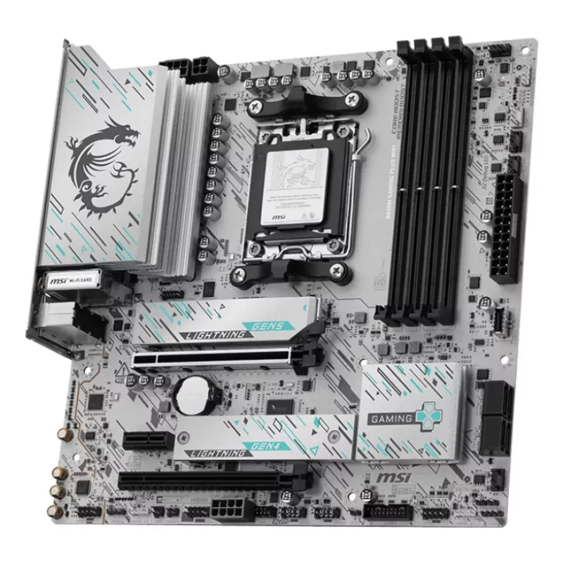 Motininė plokštė MSI B850M GAMING PLUS WIFI – AMD B850, Socket AM5, micro ATX, DDR5, 4x DIMM, 3x M.2, Wi‑Fi 7, 5Gb LAN