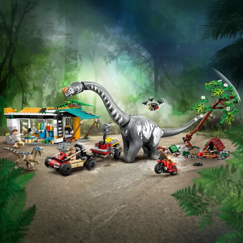LEGO Jurassic World rinkinys 76973 — Raptorius ir Titanozauras su 3 figūrėlėmis, 582 dalys, nuo 7 metų