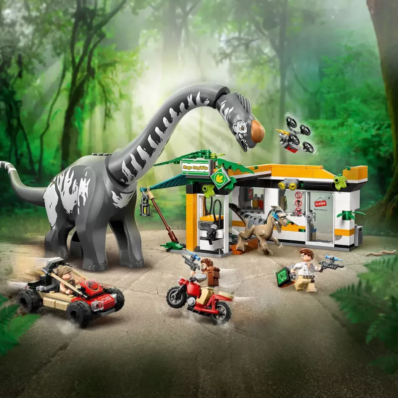 LEGO Jurassic World rinkinys 76973 — Raptorius ir Titanozauras su 3 figūrėlėmis, 582 dalys, nuo 7 metų