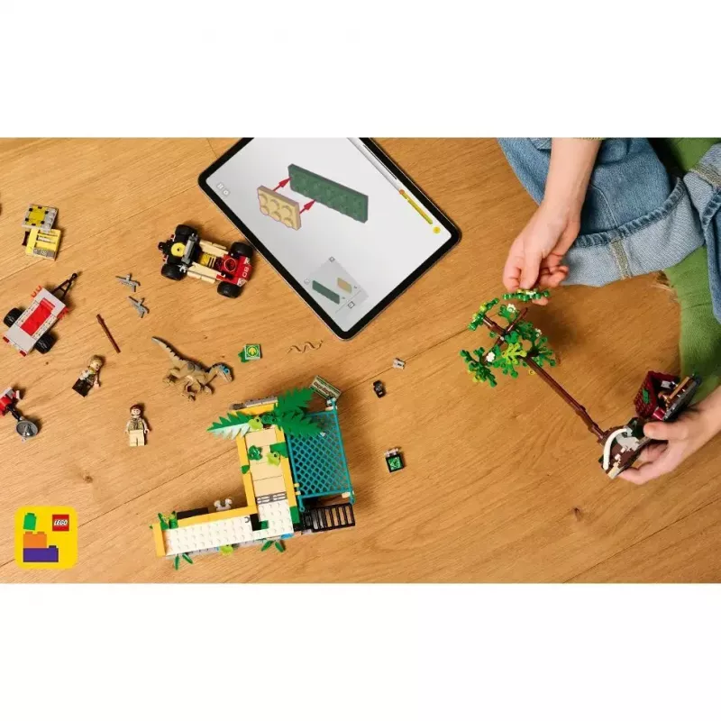 LEGO Jurassic World rinkinys 76973 — Raptorius ir Titanozauras su 3 figūrėlėmis, 582 dalys, nuo 7 metų