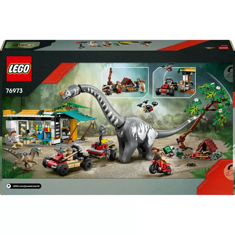 LEGO Jurassic World rinkinys 76973 — Raptorius ir Titanozauras su 3 figūrėlėmis, 582 dalys, nuo 7 metų