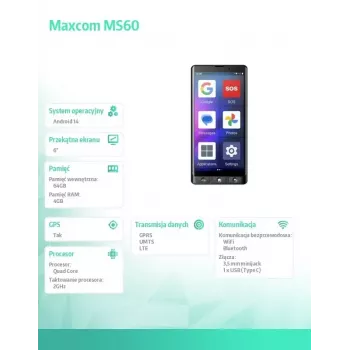Išmanusis telefonas MAXCOM MS601 4G 6.0 colių 32GB juodas
