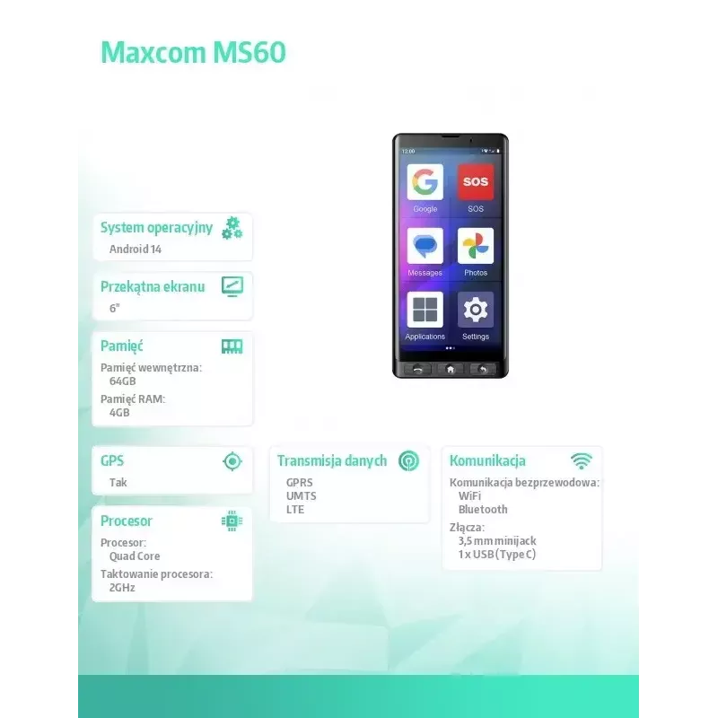 Išmanusis telefonas MAXCOM MS601 4G 6.0 colių 32GB juodas