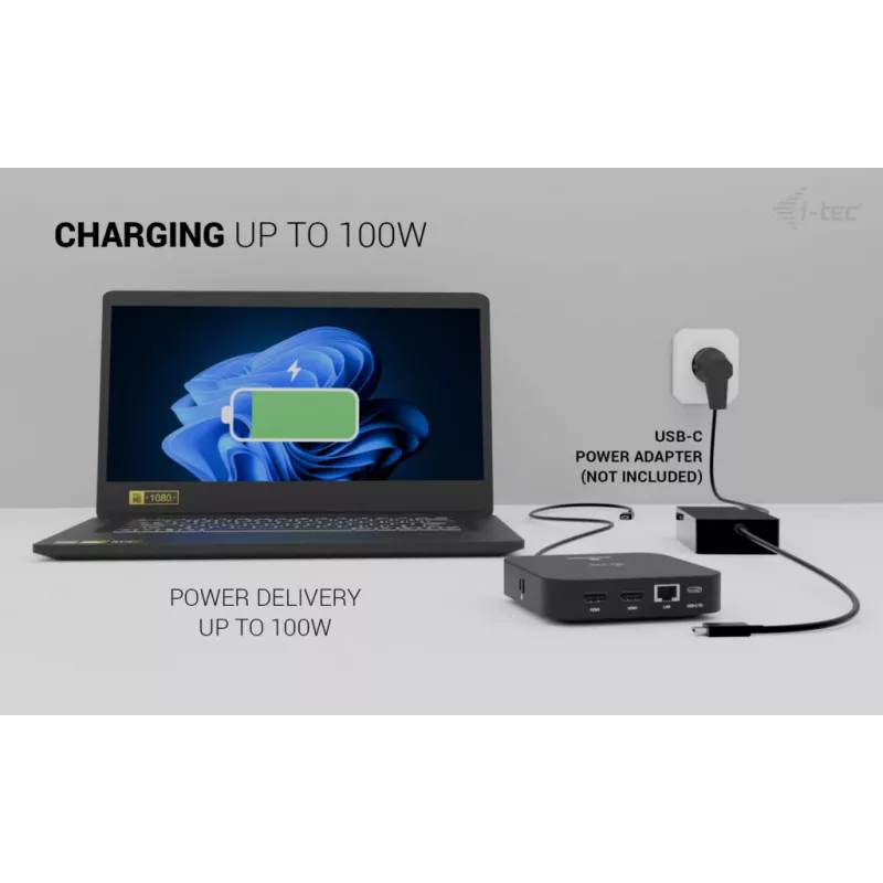 ITEC USB-C Dual HDMI C31DUALHDMIDOCKPD dokų stotelė – Dvigubas 4K 60Hz, 100W Power Delivery