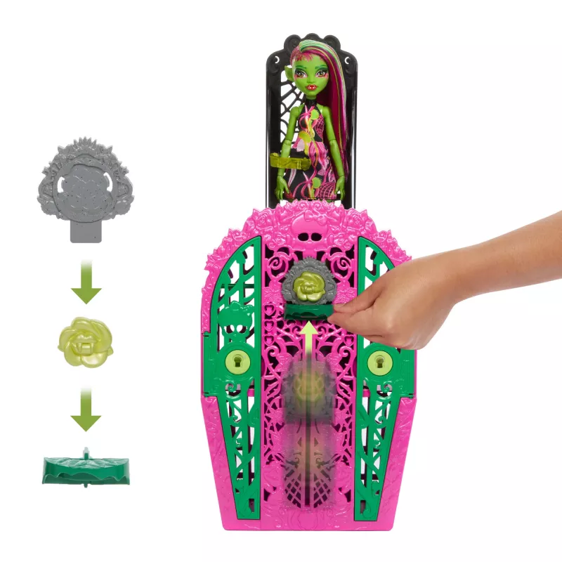 Monster High Skulltimate Secrets Garden Mysteries žaidimų rinkinys su Venus McFlytrap lėle ir 19+ staigmenų