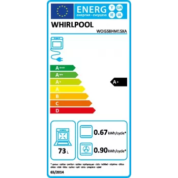 Whirlpool WOI5S8HM1SXA įmontuojama elektrinė orkaitė 73 L, juoda, nerūdijantis plienas