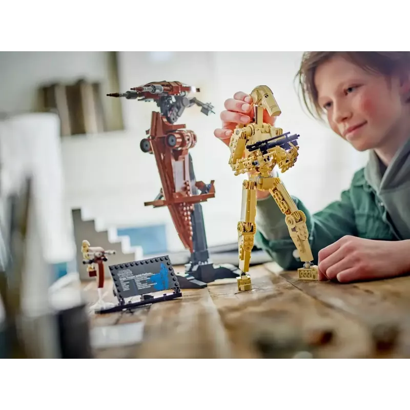 LEGO statybinis rinkinys Star Wars Battle Droid su STAP 75428 — 1088 dalių, 1 minifigūrėlė, ekspozicijos dydis 140×380×300 mm