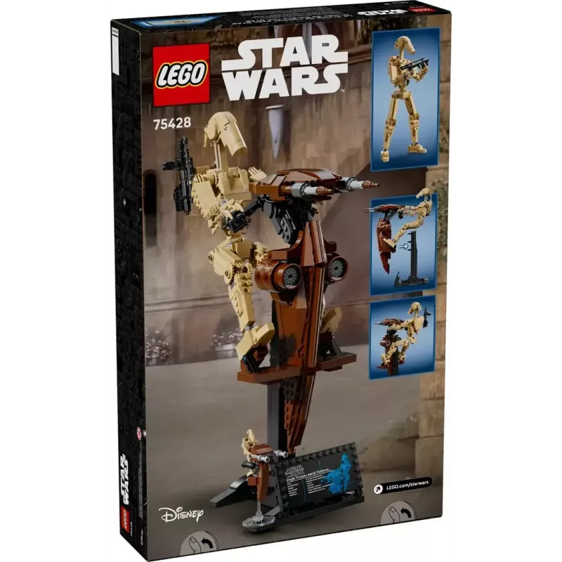 LEGO statybinis rinkinys Star Wars Battle Droid su STAP 75428 — 1088 dalių, 1 minifigūrėlė, ekspozicijos dydis 140×380×300 mm