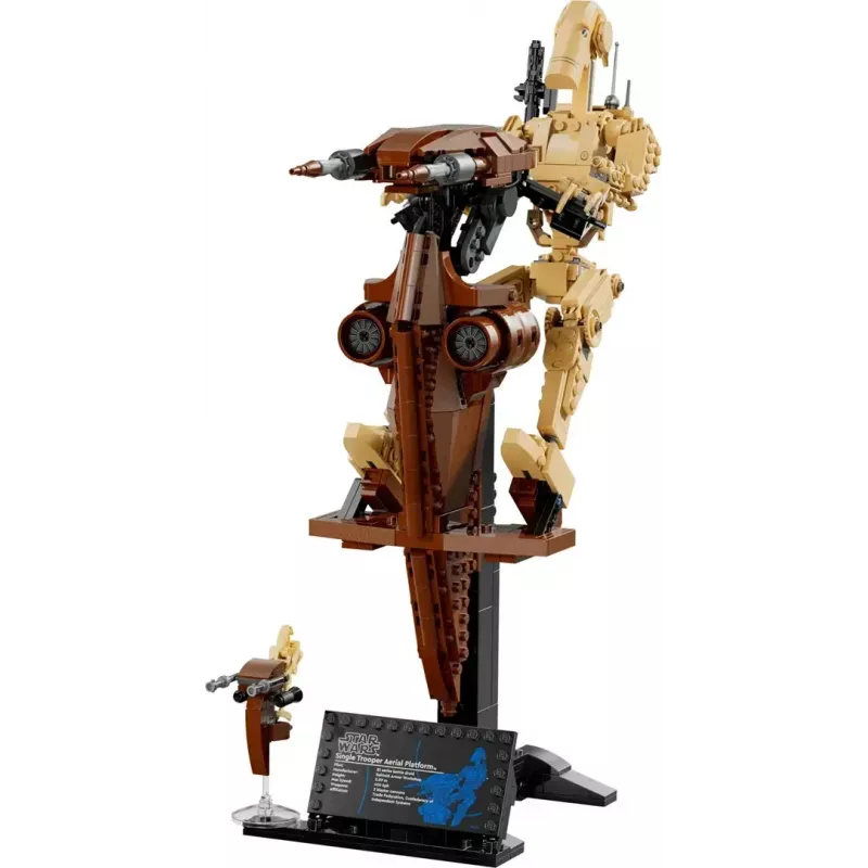 LEGO statybinis rinkinys Star Wars Battle Droid su STAP 75428 — 1088 dalių, 1 minifigūrėlė, ekspozicijos dydis 140×380×300 mm