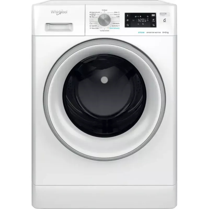 Skalbimo džiovintuvas WHIRLPOOL FFWDB 864489 SV EE priekinis pakrovimas 6 kg 1400 aps./min. baltas