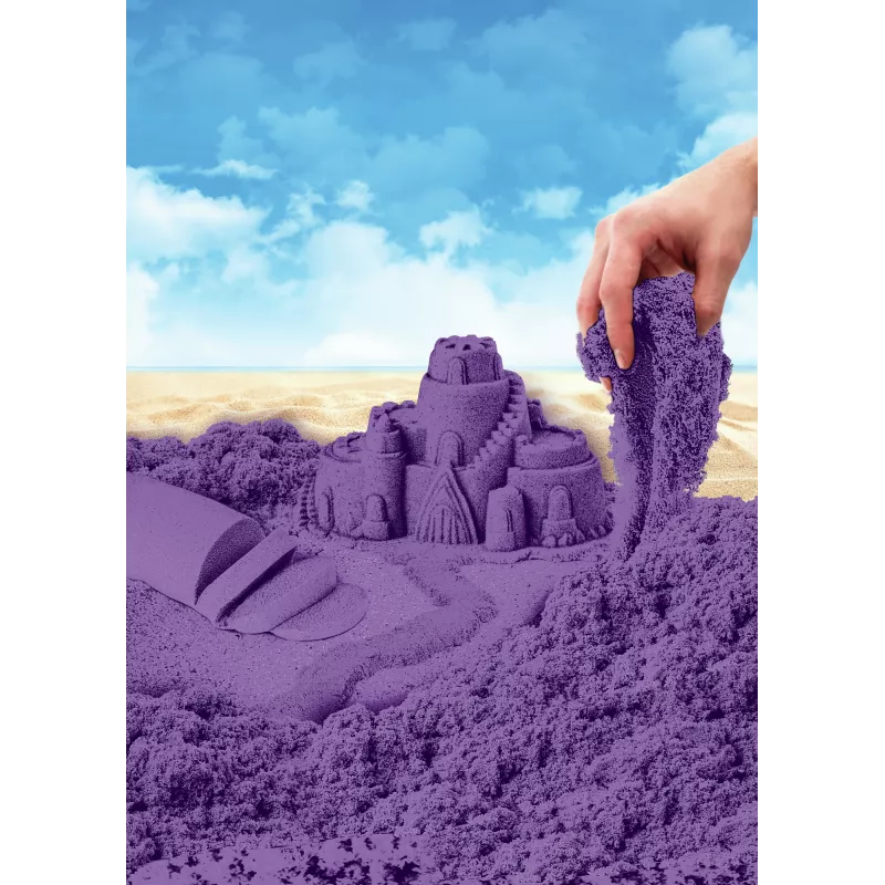 Kinetic Sand 2 svarai violetinis žaidimų smėlis, formuojamas sensorinis žaislas vaikams, užsandarinamas maišelis (pakuotė gali skirtis), nuo 3 metų