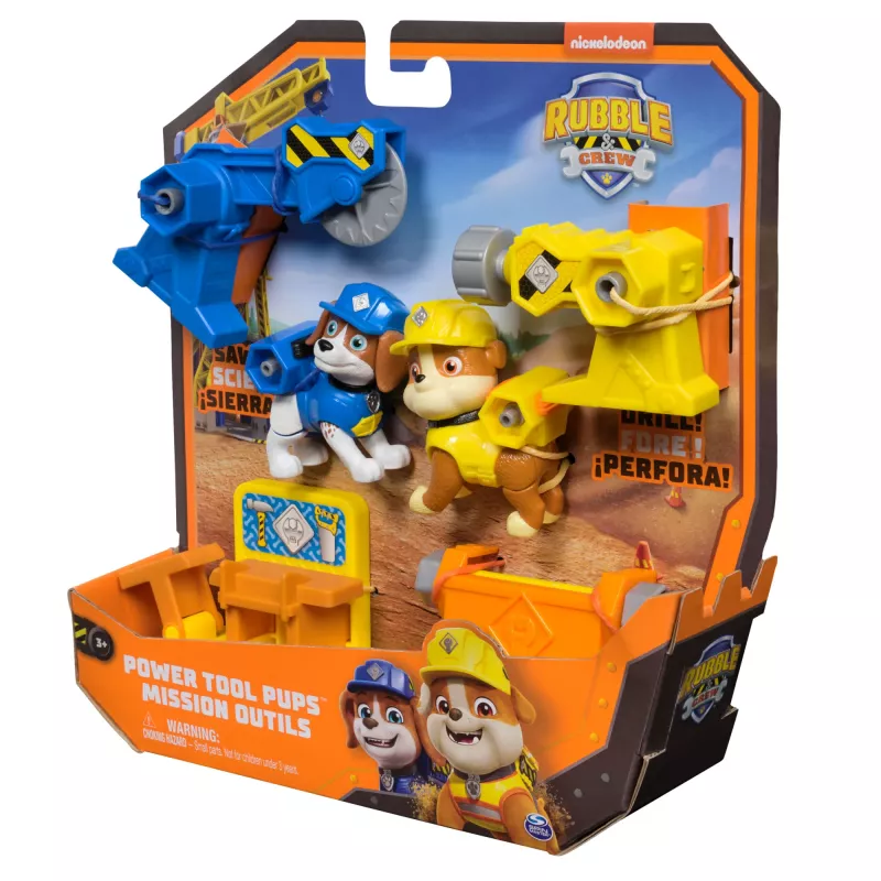 Figūrėlių rinkinys Usorteret Rubble & Wheeler Power Tool Pups su 2 įrankiais ir 2 statybiniais aksesuarais, nuo 3 metų