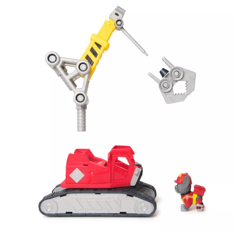 Krano sunkvežimis Spin Master Rubble & Crew Charger Mega Power Crane su Charger figūrėle, 2 nuimamais įrankiais, plastikinis, nuo 3 metų