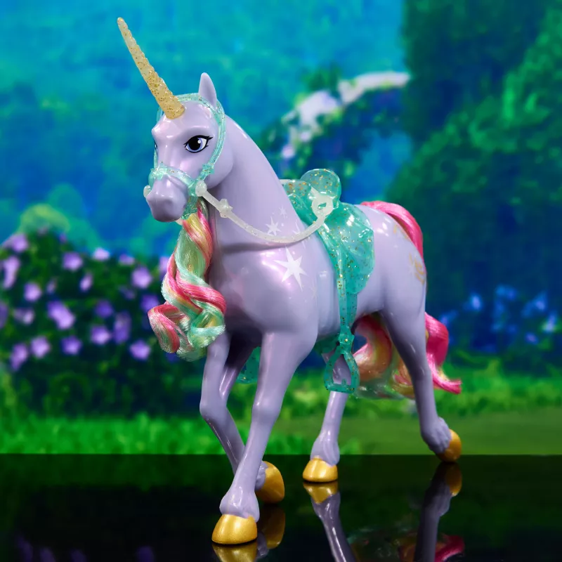 Spin Master Unicorn Academy Wildstar vienaragio figūrėlė 11 colių su permatomu balnu ir kamanomis, įvairiaspalvė, plastikinė, nuo 4 metų
