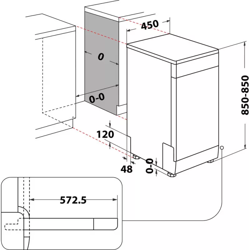 Indaplovė Whirlpool WSBO 3O34 PF X pusiau įmontuojama 10 komplektų
