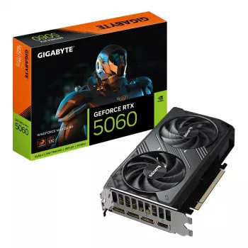 GIGABYTE GeForce RTX 5060 8GB GDDR7, PCIe 5.0, 3840 CUDA, WINDFORCE 2X, 199×116×40 mm