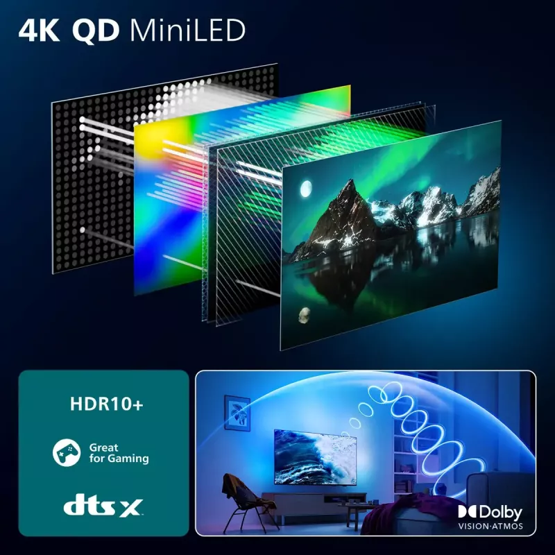 Televizorius Philips 85MLED910/12 85 colių 4K Ultra HD QD-Mini LED 3840 x 2160
