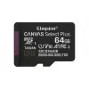 Kingston Technology 64GB microSDXC Canvas Select Plus Gen3 100R A1 Single Pack be adapterio