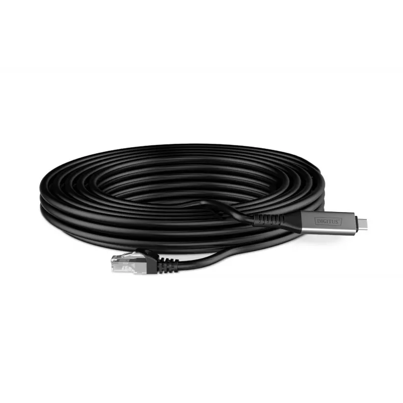 DIGITUS USB-C 3.2 Gen1 – RJ45 Ethernet kabelis – CAT6a S/FTP juodas – 5m