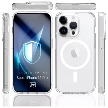 Apsauginis dėklas Armor MagCase Apple iPhone 14 Pro, 3MK, su magnetiniu tvirtinimu
